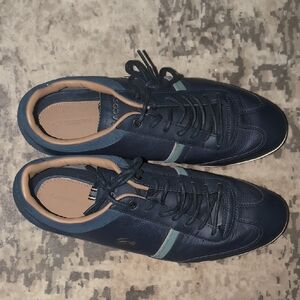 Lacoste Men's Dark Blue and Tan Sneakers